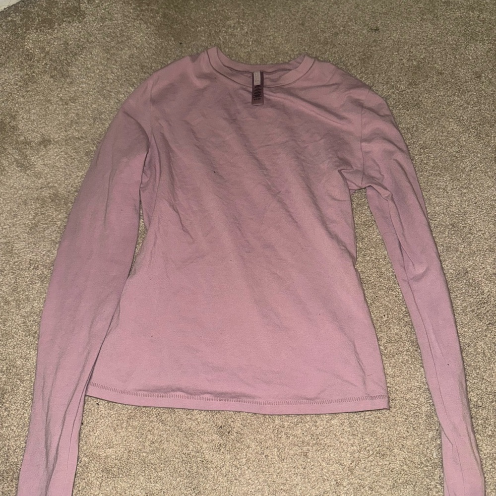 SKIMS Dusty Pink Long Sleeve Tee